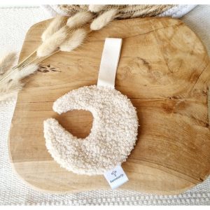 Attache Sucette Doudou tissu Teddy Lune