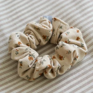 Chouchou élastique pour enfant | Beige à fleurs