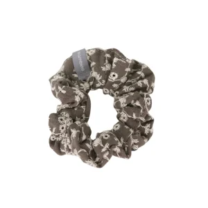 Chouchou élastique enfant | Broderie vintage kaki