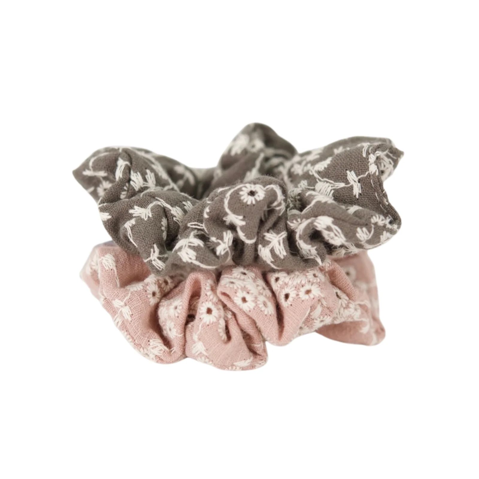 Chouchou élastique enfant | Broderie vintage rose – Image 3