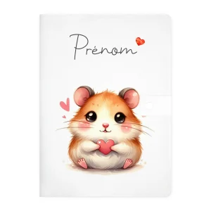Protège carnet de santé personnalisable "Hamster & Coeur"