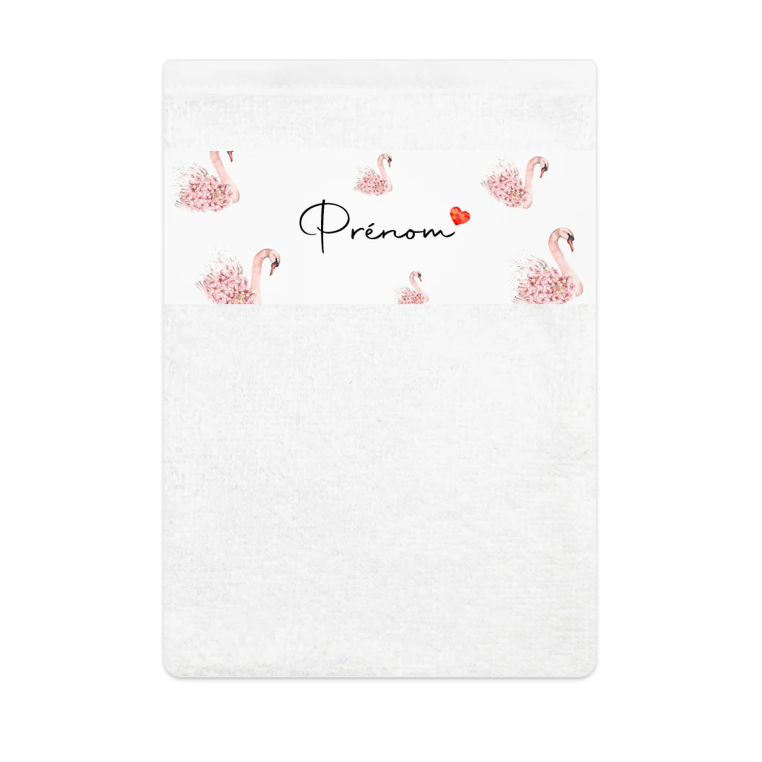 Gant de toilette personnalisable | Cygne