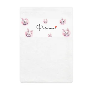 Gant de toilette personnalisable | Lapin balançoire