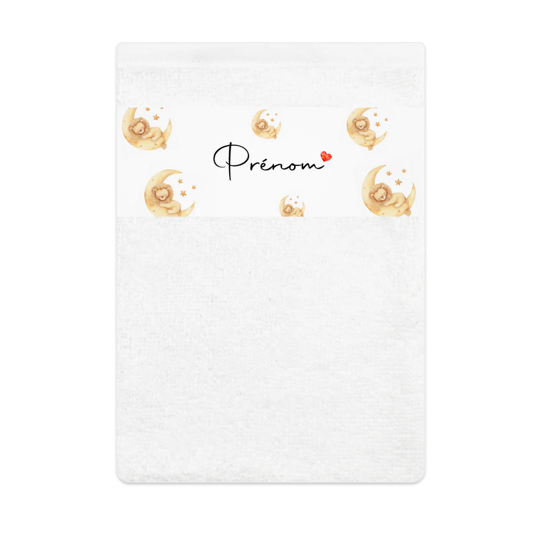 Gant de toilette personnalisable | Lion lune