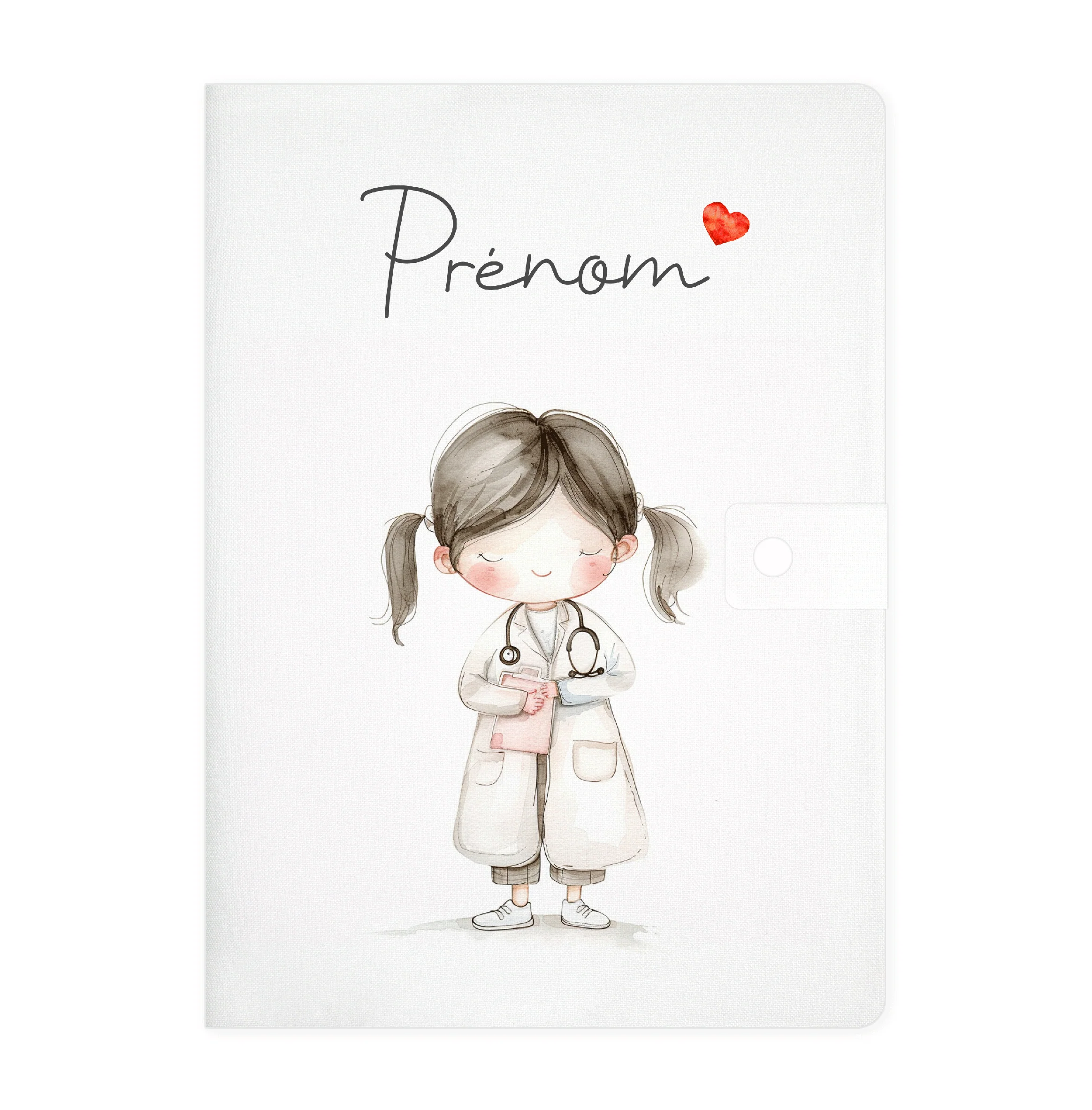 Protège carnet de santé personnalisable "Petite Docteure"