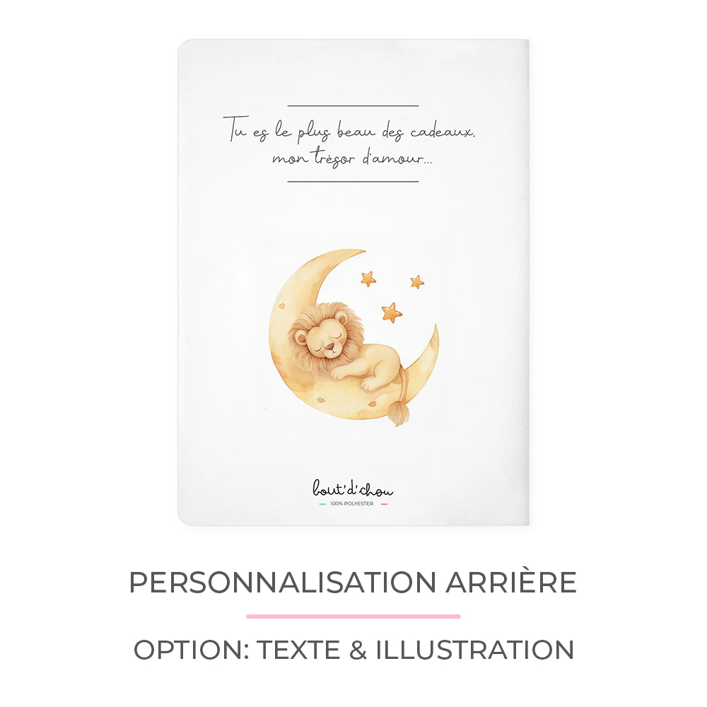 Protège carnet de santé personnalisable "Lion lune" – Image 3