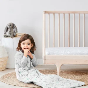 Gigoteuse Love To Dream™ en coton biologique et laine mérinos australienne étoiles extra chaudes vert menthe