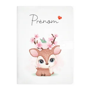 Protège carnet de santé personnalisable "Biche"