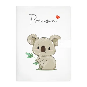Protège carnet de santé personnalisable "Koala Feuille"