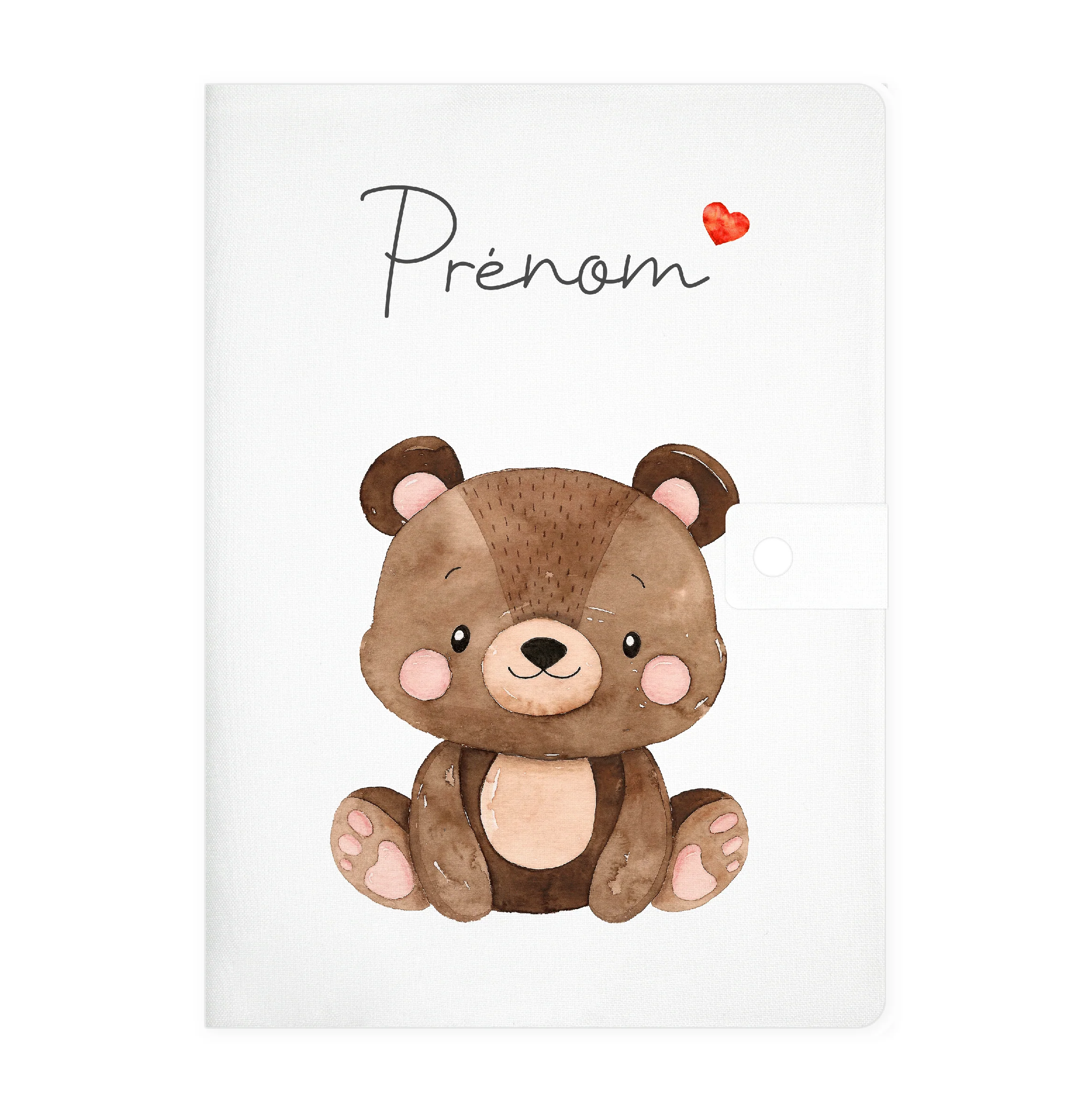 Protège carnet de santé personnalisable "Nounours"