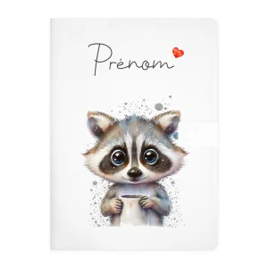 Protège carnet de santé personnalisable "Raton-laveur"