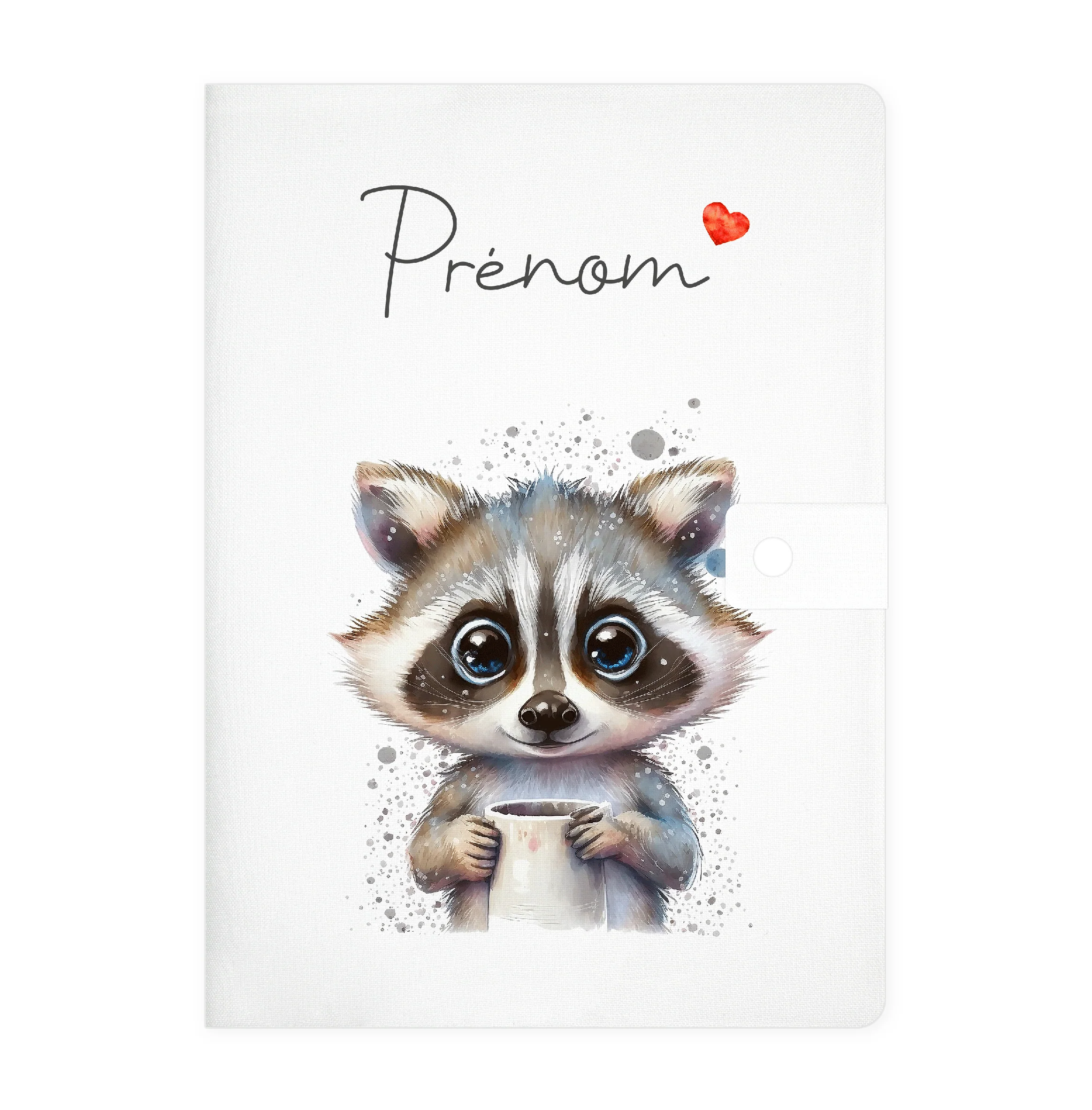 Protège carnet de santé personnalisable "Raton-laveur"