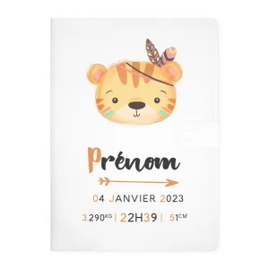 Protège carnet de santé personnalisable "Tribal Tigre"