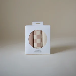 Protège matelas à langer | Ensemble de 3 | Carreaux naturels