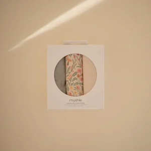 Protège matelas à langer | Ensemble de 3 | Fleurs pastel