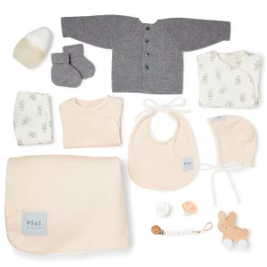 Coffret Prestige Douceur – Grande Box Bébé Mérinos imprimé rose