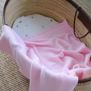 Couverture Tricotée Rose