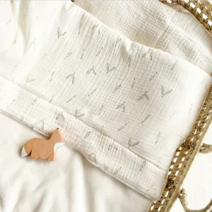 Couverture gaze de coton polaire feuilles d'or personnalisée