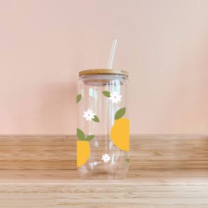 Verre boho avec paille | Citron