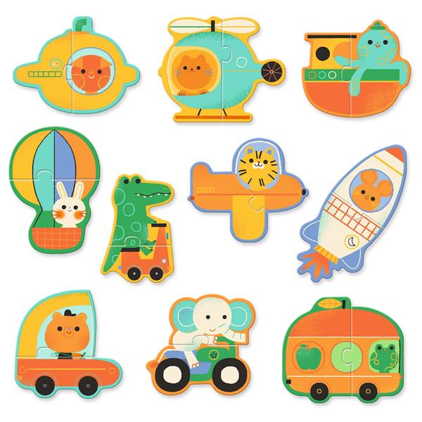 Ensemble de 10 puzzles duo | Véhicules – Image 2