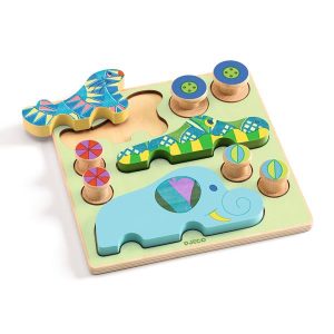 Jeu en bois 2 en 1 | Puzzle & voiture | Puzz & roll Bariolo