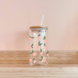 Verre boho avec paille | Abricots