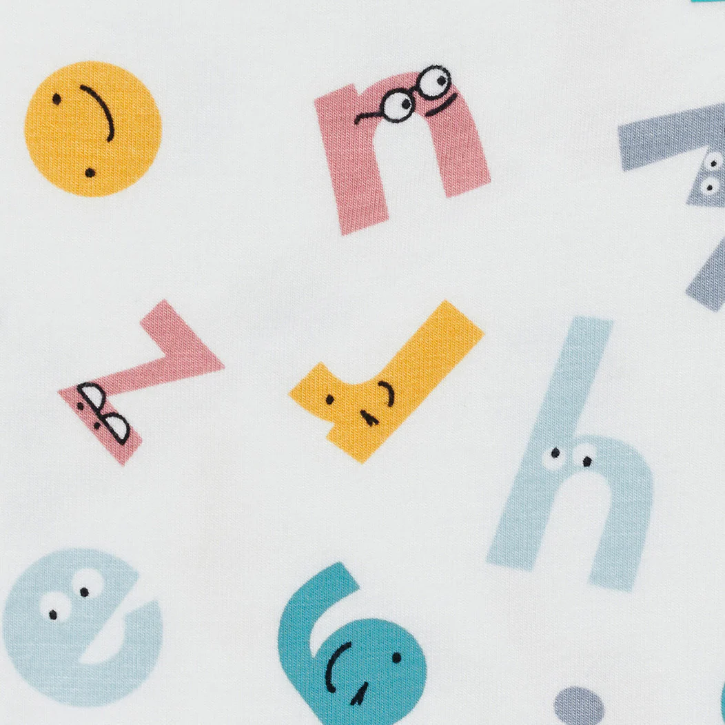 Ärmelloser Body Ecovero Weiß Buchstabensuppe – Image 3