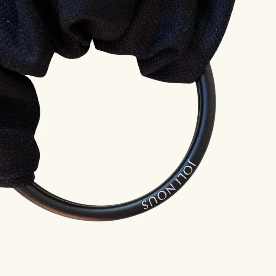 Ring Sling en Coton Noir (anneaux noirs) – Image 2