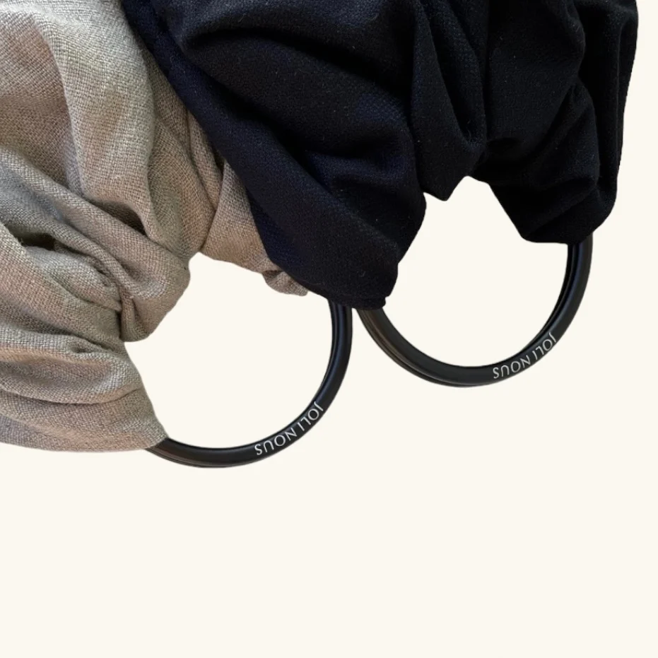 Ring Sling en Coton Noir (anneaux noirs) – Image 4