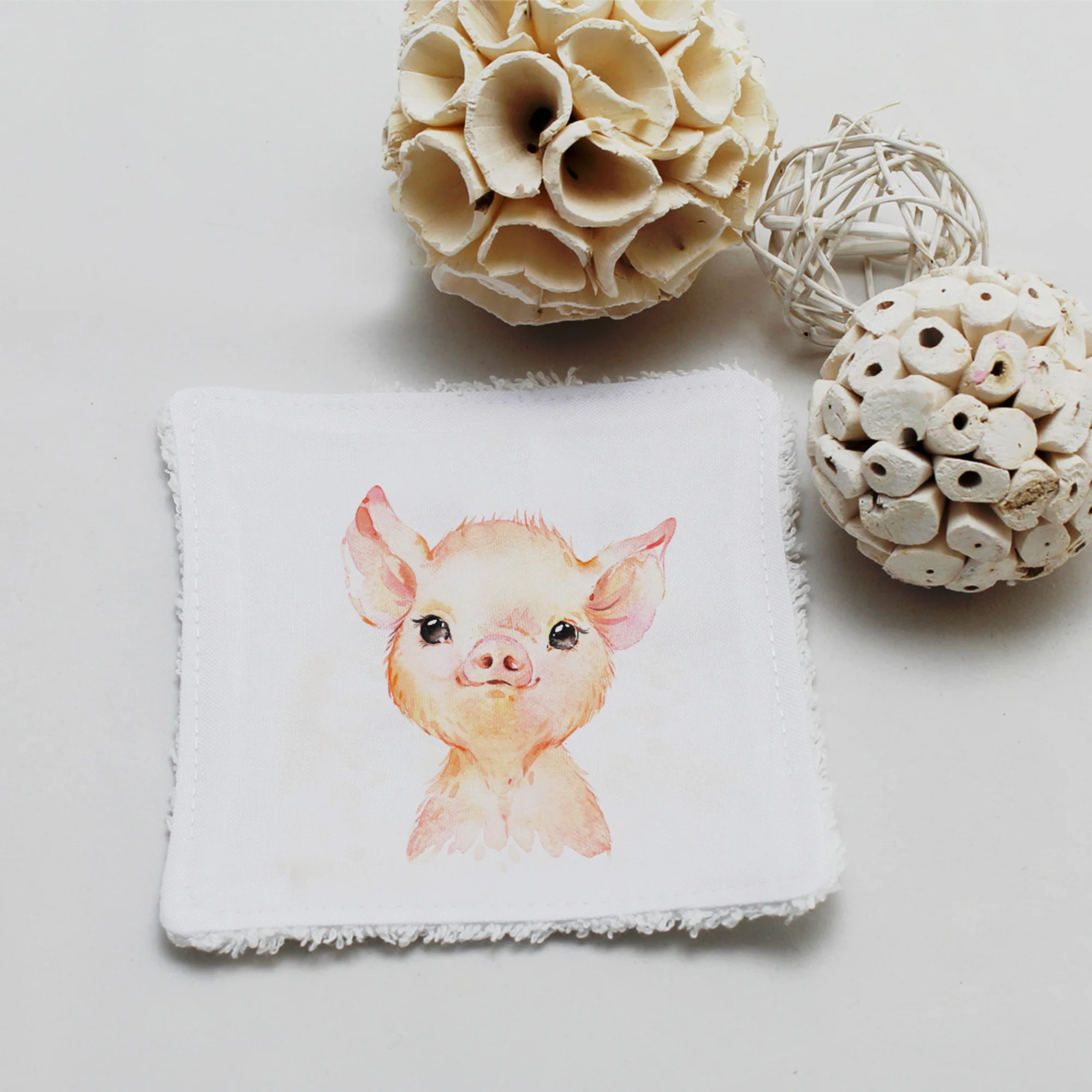 Lingette lavable "Cochon et Ours brun" – Image 2