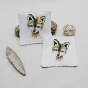 Lingette lavable Loup