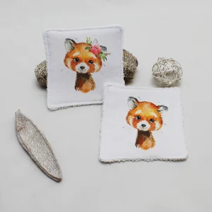 Lingette lavable Panda-roux