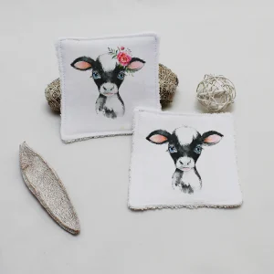 Lingette lavable Vache