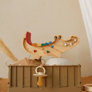Lampe veilleuse en bois – Crocodile mini