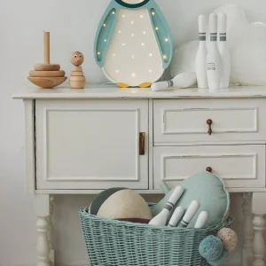 Lampe veilleuse en bois – Pingouin