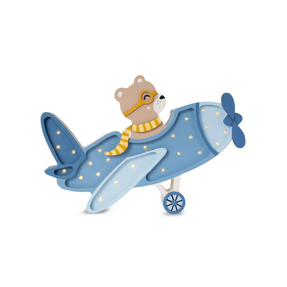 Lampe veilleuse en bois – Avion vintage – Image 5