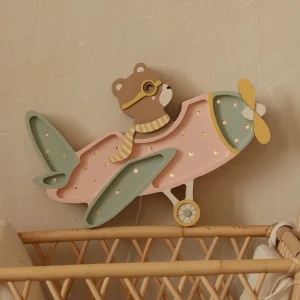 Lampe veilleuse en bois – Avion vintage