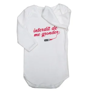Body Bébé Interdit De Me Gronder Little Pretty blanc Logo rouge
