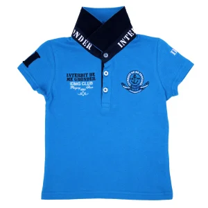 Polo Interdit De Me Gronder Moa bleu ciel Logo blanc