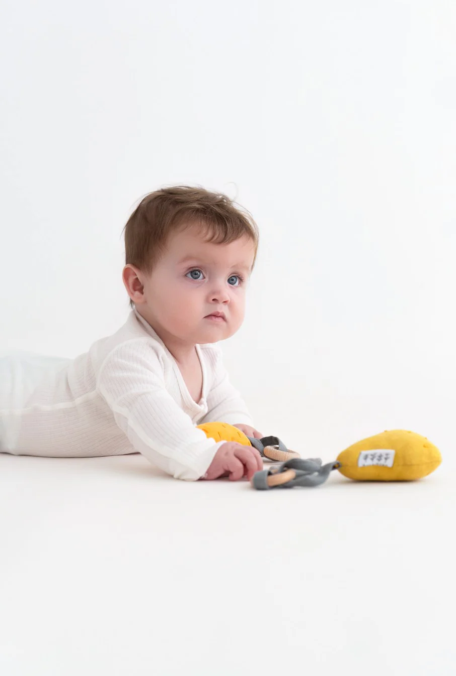 Coffret Bébé Personnalisé – Lapin Rayé Beige & Accessoires Naturels – Image 2