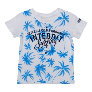 T-shirt Interdit De Me Gronder Palm Beach blanc