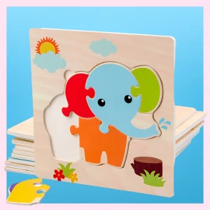 🧩 Puzzle en Bois Coloré - Éveil & Apprentissage pour Tout-Petits (1-3 Ans) 🧩