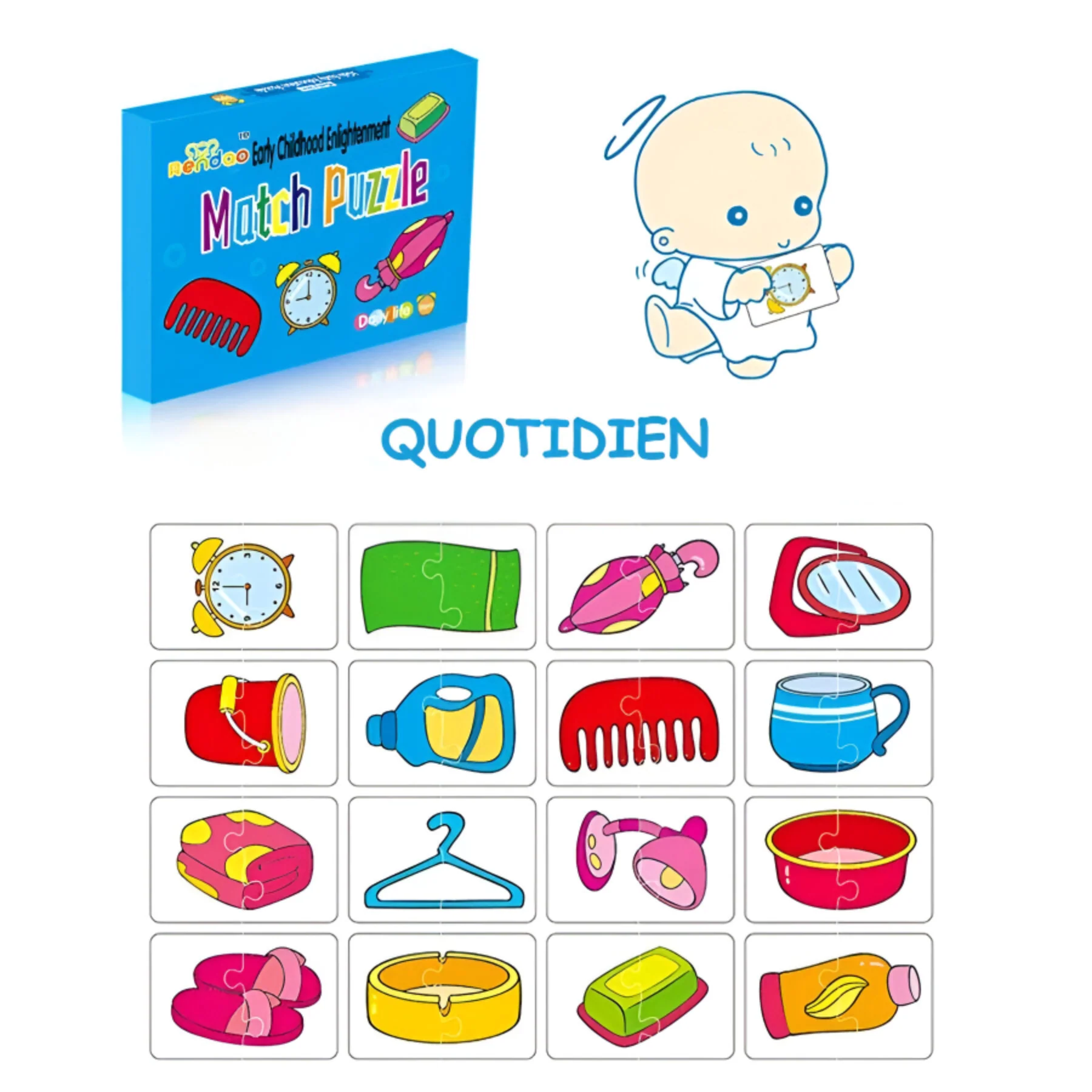 Puzzle Éducatif 32 Cartes – Jeu d'Éveil Cognitif pour Enfants – Image 8