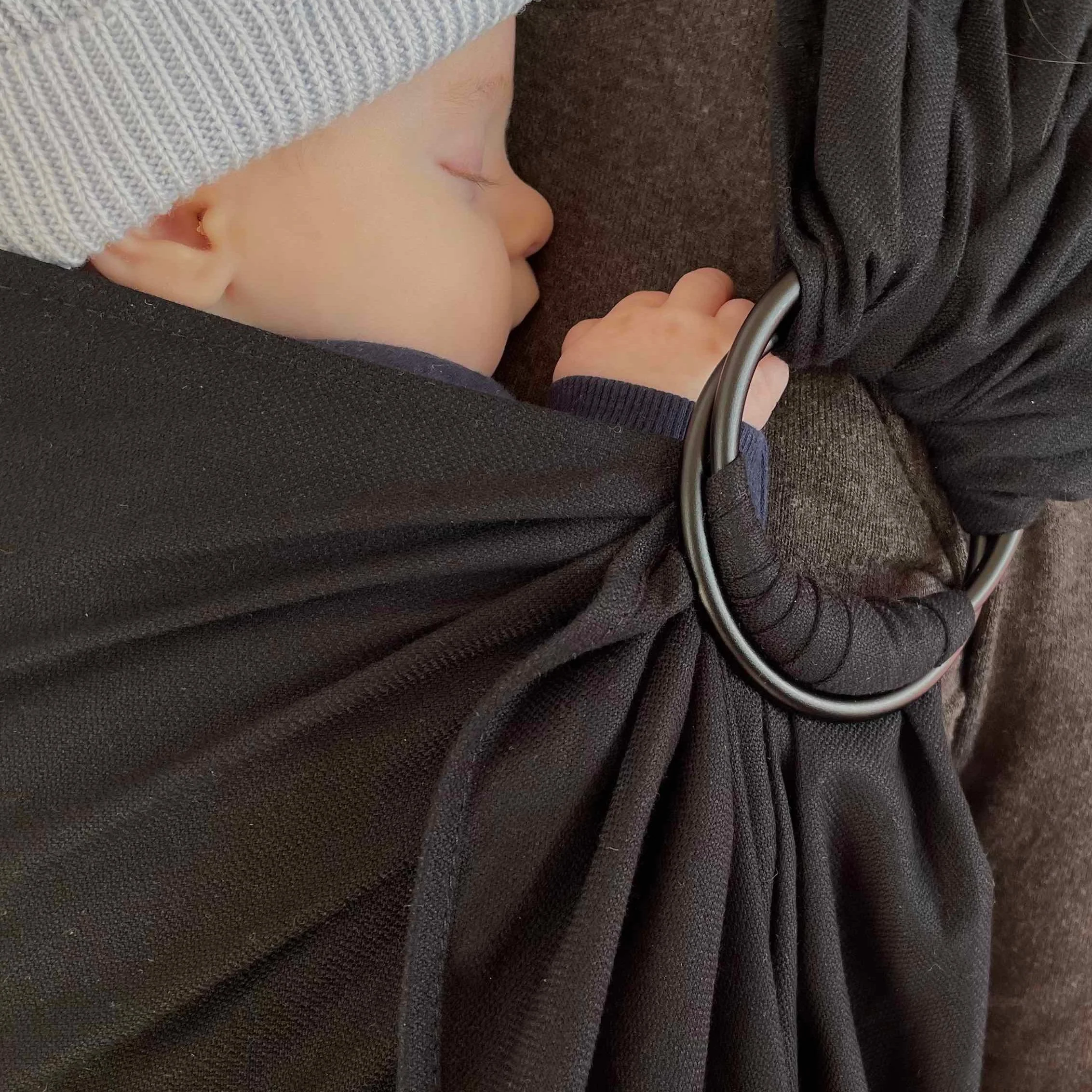 Ring Sling en Coton Noir (anneaux noirs)