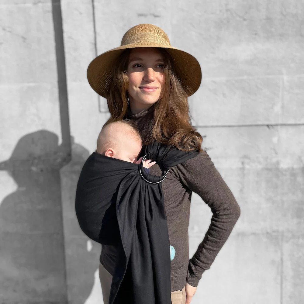 Ring Sling en Coton Noir (anneaux noirs) – Image 3