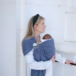 Ring Sling en Lin Bleuet